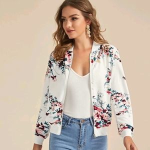 NWOT Shein Floral Print Bomber Jacket in XS